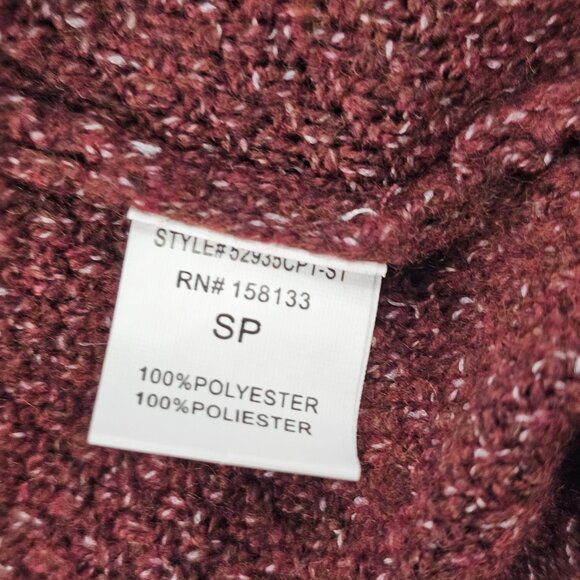 Pink Clover Women's Burgundy Open Front Rolled Cuff Cardigan Size SP NWT - Picture 12 of 16